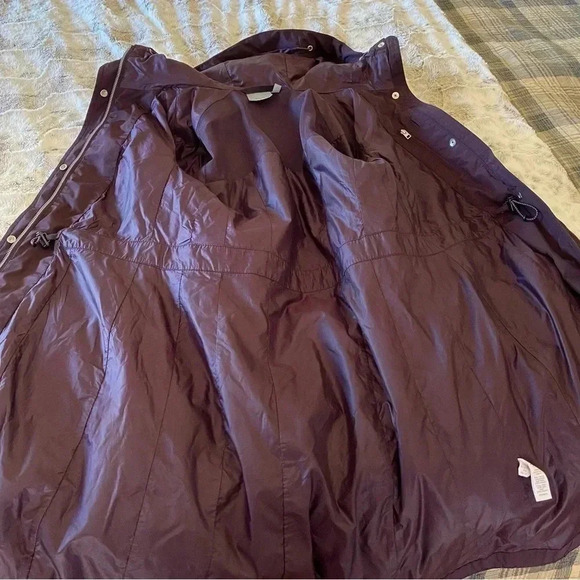 Athleta Downpour Coat Waterproof Mid Length Hooded Purple Full Zip: XXS - Picture 10 of 14